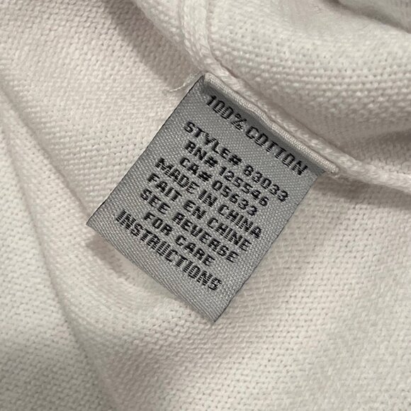 Habitat Women Medium White and Black 100% Cotton Lagenlook Crew Neck Sweater - Picture 7 of 7